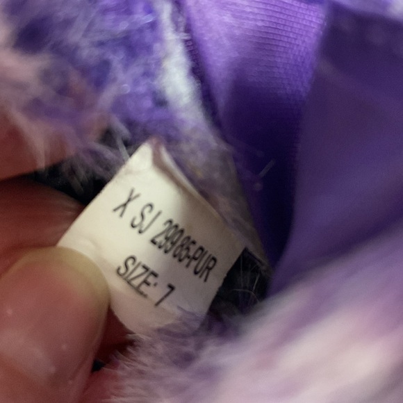 Kamik Girls Sugar Plum Snow Boots Purple Faux Fur Lined Hook Loop Round Toe 6 - Picture 8 of 9